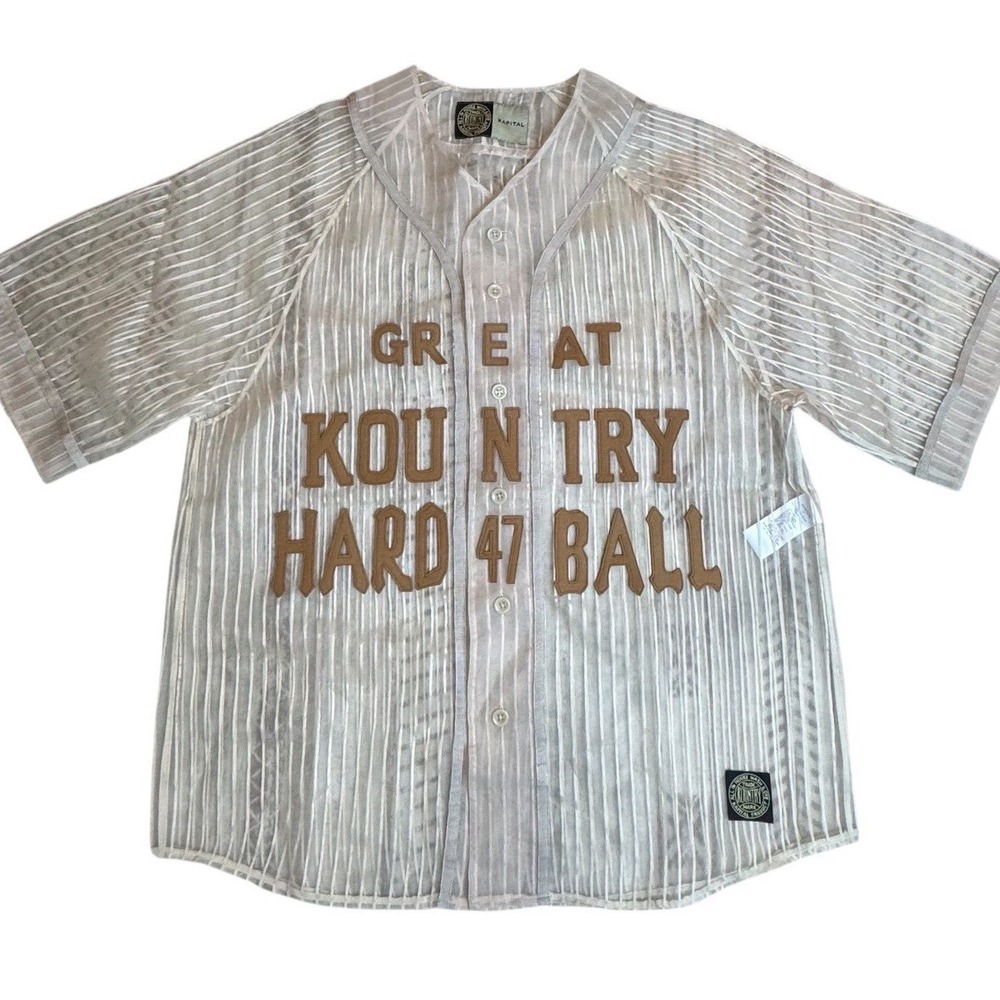 Kapital Kountry Sheer Baseball Jersey Shirt Streetwear One Size RARE Felt